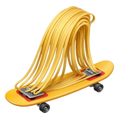 a piece of spaghetti skateboarding sticker