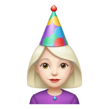 party hatted old girl sticker