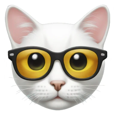 sunglass white cat sticker