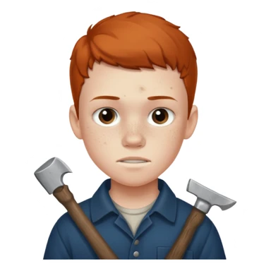 13 y/o Brian robeson at the beginning of Hatchet
determined, has hatchet sticker