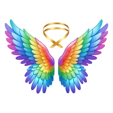  tiny small rainbow angel wings. cute tiny left and right rainbow angel wings. Only wings. sticker