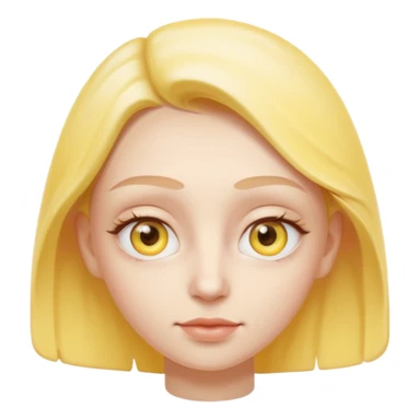 Create a high-quality iPhone-style emoji of a white person's face, with yellow eye cream clearly applied under both eyes, realistic shading and smooth gradient colors, cute rounded 3D cartoon style, subtle and natural facial expression, simple white background, high-resolution.
 sticker