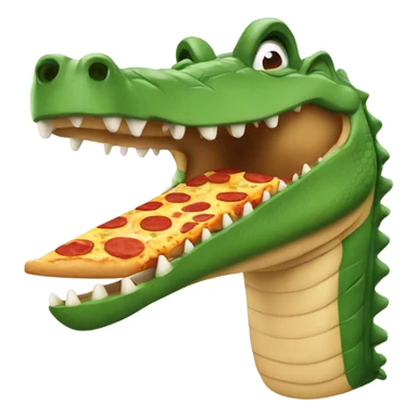 A crocodile made of pizza sticker