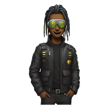 cyber punk with mansion  sticker