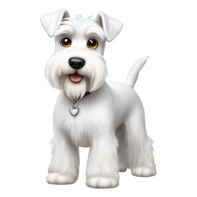 Fluffy white mini schnauzer sticker