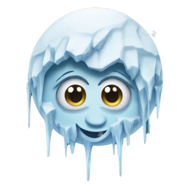 Frozen moon with icicles  sticker