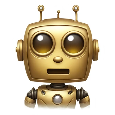 cute robot in a vintage gold frame sticker