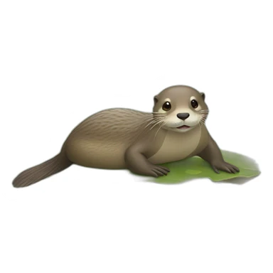 Loutre sur tortue sticker