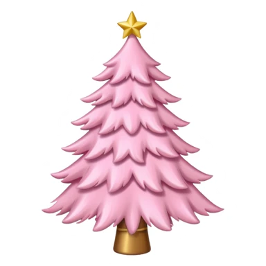 pastel pink christmas tree with pink ribbon sticker