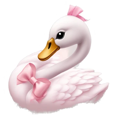 pastel pink swan with a light pink bow sticker