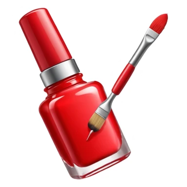 open nail polish bottle with brush inside sticker