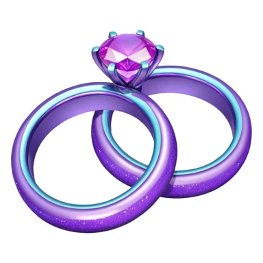 glitter purple and cian marry ring sticker