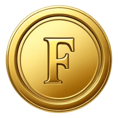 Currency crypto money symbol for the money "Fcoins" big letter F, casino coin colored

Dont make an E sticker
