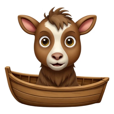a frightened goat in a boat sticker