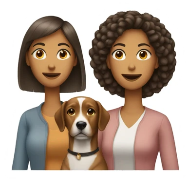 two women with a dog sticker