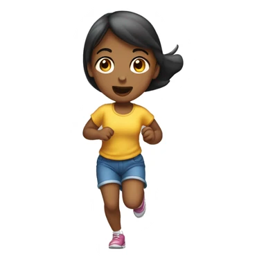 Bambina che corre su uno scimpanzé  sticker