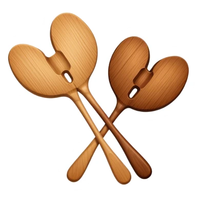 two wooden spoons hitting each other with their flat sides, creating a cross-like shape with their handles sticker