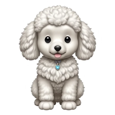 Perro french poodle mini blanco con alas sticker