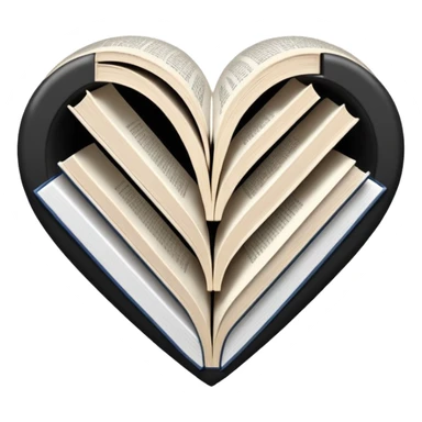  black and white heart + books sticker