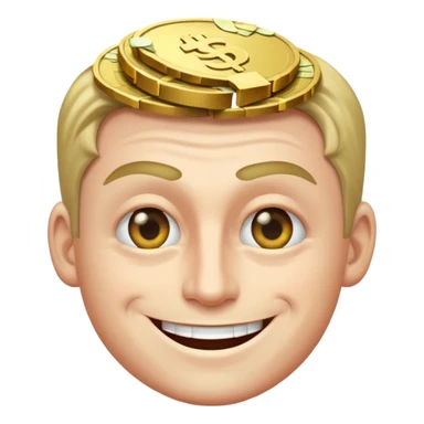 apple imoji man with money eyes smiling and winking sticker