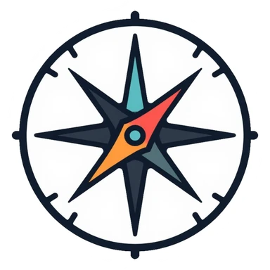 compass navigation tool with directional needle sticker