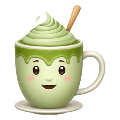 matcha latte in a cup sticker