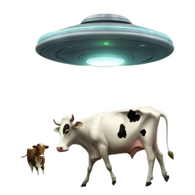 UFO abducting a cow sticker