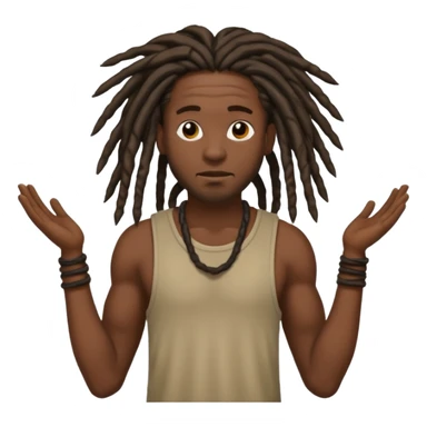 a somewhat strong black male with dreads standing up sticker
