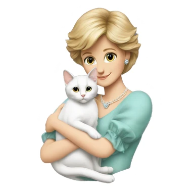 Princess Diana cuddling a cat sticker