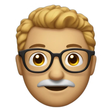 Chauve avec des lunettes gros nez sticker