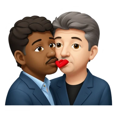 jean luc melenchon qui fait un bisous sur la bouche a une personne noir sticker