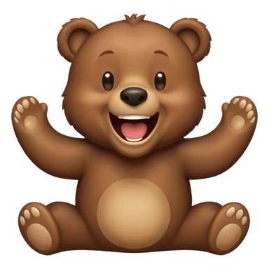 Realizamr un emoji de un oso riéndose  a carcajadas como este emoji 🤣 sticker