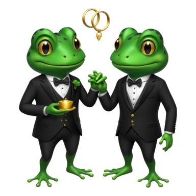 two frogs getting married sticker