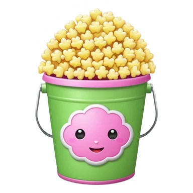 original popocorn emoji but the bucket is pink and green sticker