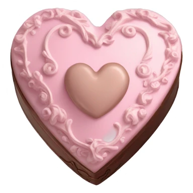 Pale pink Rococo heart chocolate box sticker