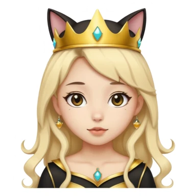 queen black cat kawaii girl sticker