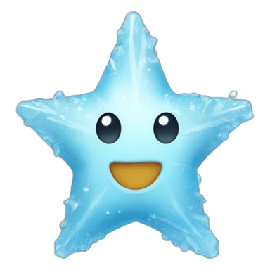 ice frozen star with snow sticker