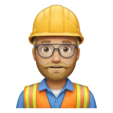 blond man with beard construction worker sticker