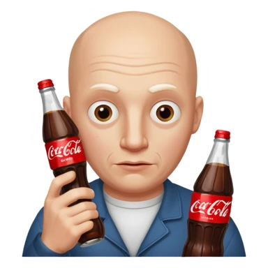  Gross eyes White man with no eyebrows and bald and with Coca-Cola that has written grilovačka on it in his hand  sticker