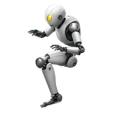 human robot climbing up stairs sticker