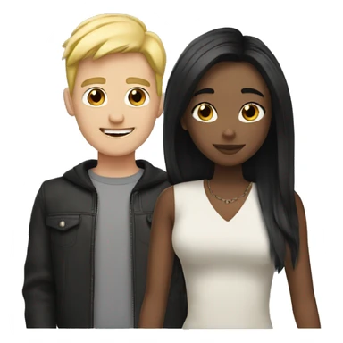 couple with blond girl and a white gay with black hair  sticker