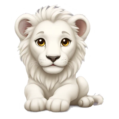 Baby cute  white lion  sticker