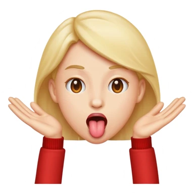 Toung out emoji with two hands on the side sticker