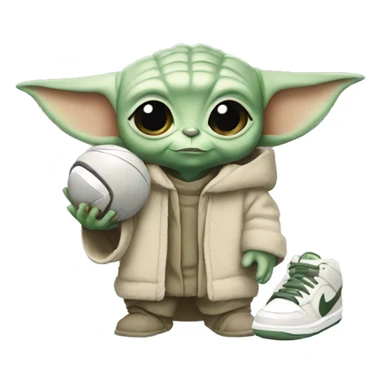  BABY YODA HOLDING NIKE SHOES sticker