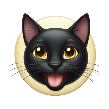 black cat sticking out its tongue and winking sticker
