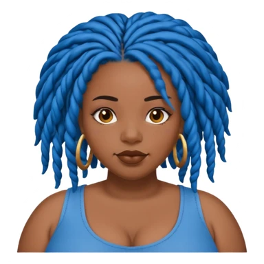 Plus size black girl with blue Locs sticker