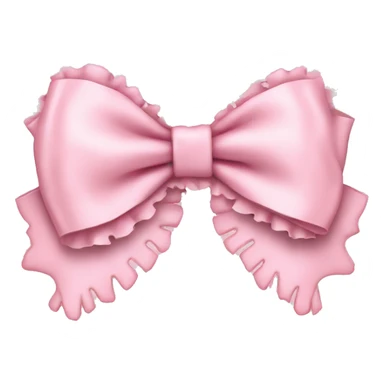 baby pink bow with frilly lace sticker