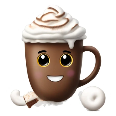 hot chocolate with whipped cream and marshmallows  sticker