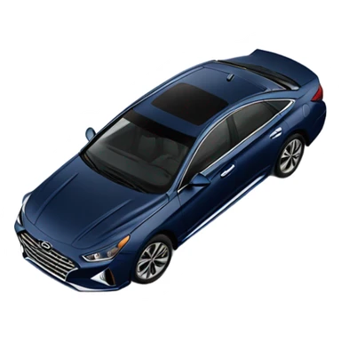 A 2020 Hyundai Sonata Limited Sedan in color navy blue, high-resolution side profile on view sticker