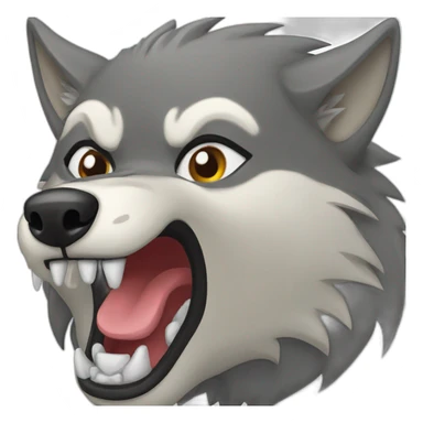 female wolf growling sticker